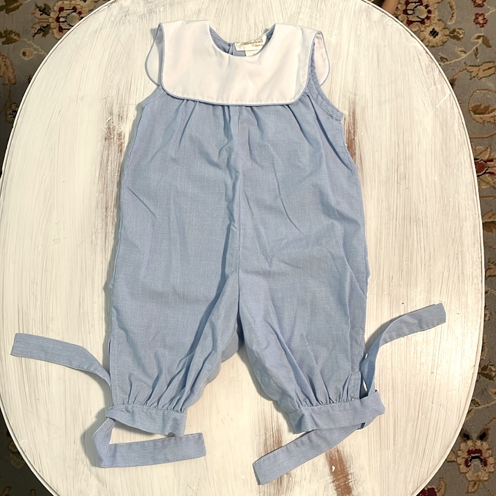 🩷3/$25🩷 Light Blue Microgingham Sleeveless Romper
